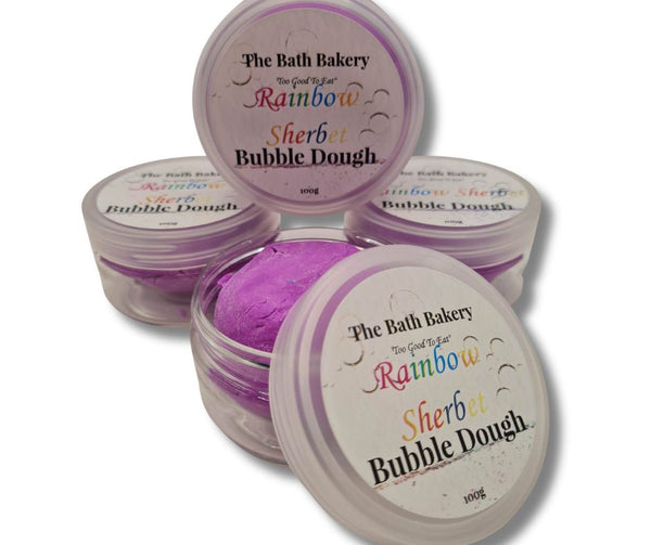 BubbleDough-BubbleBathPlayDoh-ThePlayDoughThatTransformsIntoBubbles-RainbowSherbet-www.thebathbakery.com.au