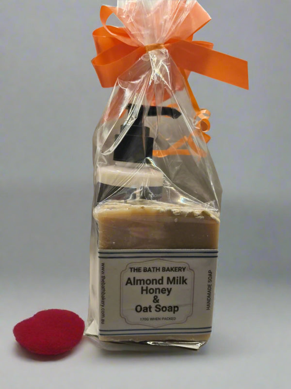 Fragrance free, Colour free, chemical free gift pack - Deodorant, Hand & Body Lotion & Almond Milk Soap = www.thebathbakery.com.au
