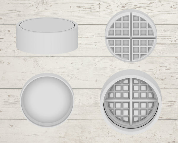 3D Printed Round Waffle Bath Bomb Mould