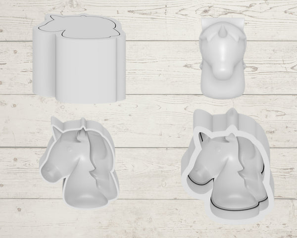 3D Printed Unicorn Head Bath Bomb Mould.